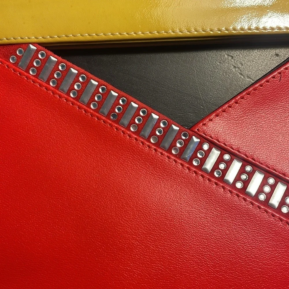 NEW Daniel Swarovski Crystal embellished calfskin leather clutch. Vintage, rare